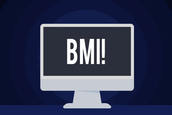 Tekst teken weergegeven: Bmi. Conceptuele foto Body Mass Index bepaalt gezond gewicht bereik ten opzichte van de hoogte. — Stockfoto