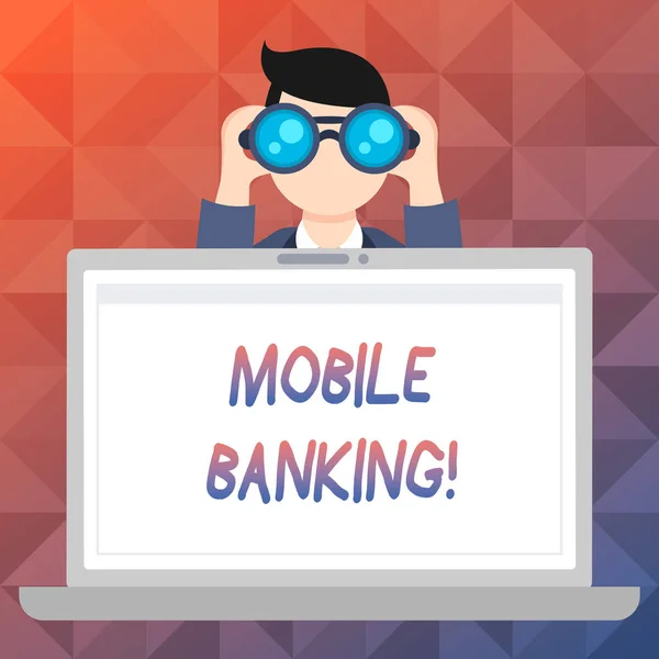 Word writing text Mobile Banking. Business concept for Online Money Payments and Transactions Virtual Bank. — Stock Photo, Image