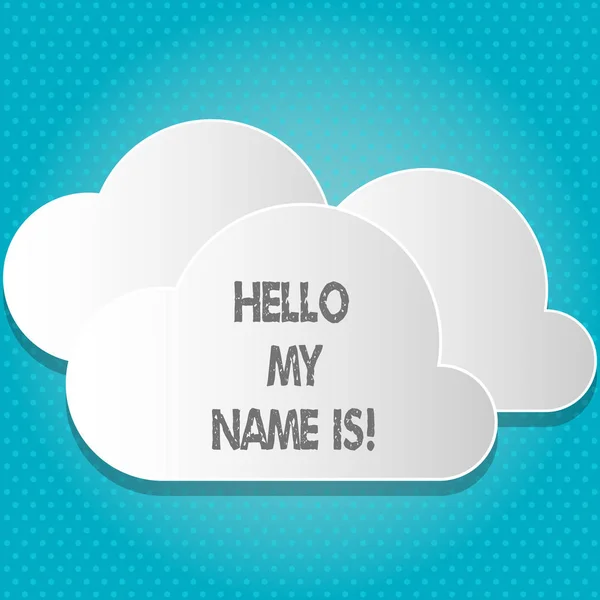 Handschrift Text hallo mein Name ist. Konzept bedeutet, sich vorzustellen, jemanden neuen Vortrag kennenzulernen. — Stockfoto