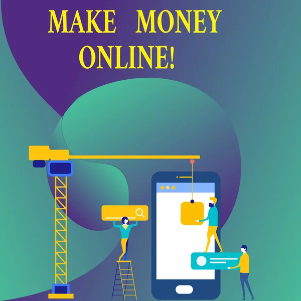 Szöveg jel mutatja, hogy pénzt Online. Fogalmi fotó üzleti Ecommerce Ebusiness innováció Web technológia. — Stock Fotó