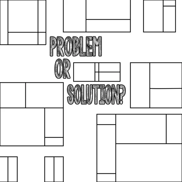 Handskrift text Problem eller Solutionquestion. Begreppet mening tror lösa lösa ingående analys. — Stockfoto