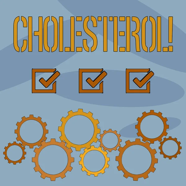 Szöveg jel mutatja a koleszterin. Fogalmi fénykép alacsony sűrűségű Lipoprotein magas sűrűségű Lipoprotein kövér túlsúly. — Stock Fotó