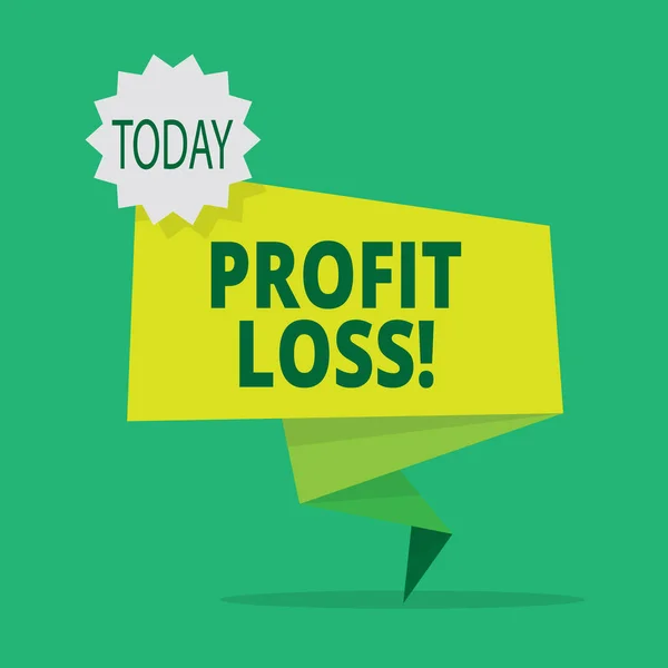Text sign showing Profit Loss. Conceptual photo Financial year end account contains total revenues and expenses.