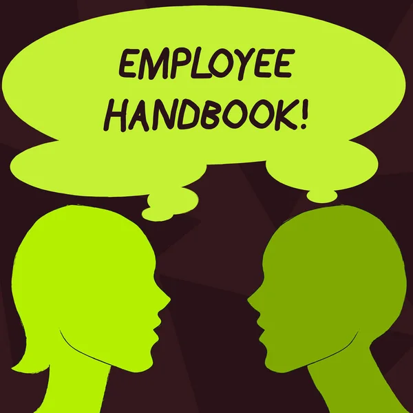 Manuscrito texto Employee Handbook. Conceito significado Documento Manual Regulamentação Regras Guia Política Código . — Fotografia de Stock