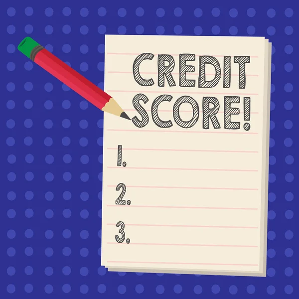Scrivere testi a mano Credit Score. Concetto che significa capacità di rimborsare un prestito affidabilità creditizia di un individuo . — Foto Stock