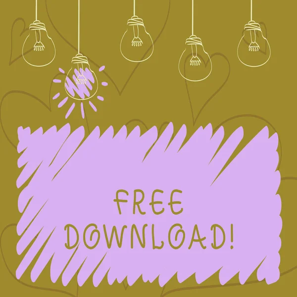 Text sign showing Free Download. Conceptual photo Files Downloading Without Any Charges Online Technology. — Stock Photo, Image