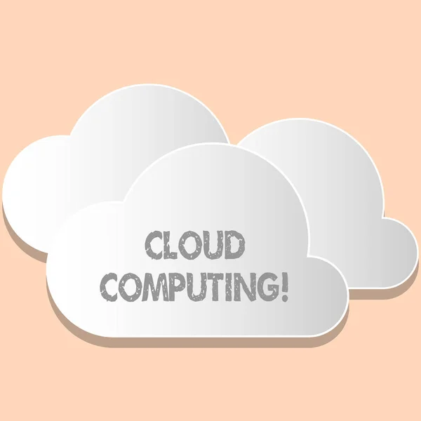 Word tekst intoetsen Cloud Computing. Businessconcept voor Online informatie-opslag virtuele Media Data Server. — Stockfoto