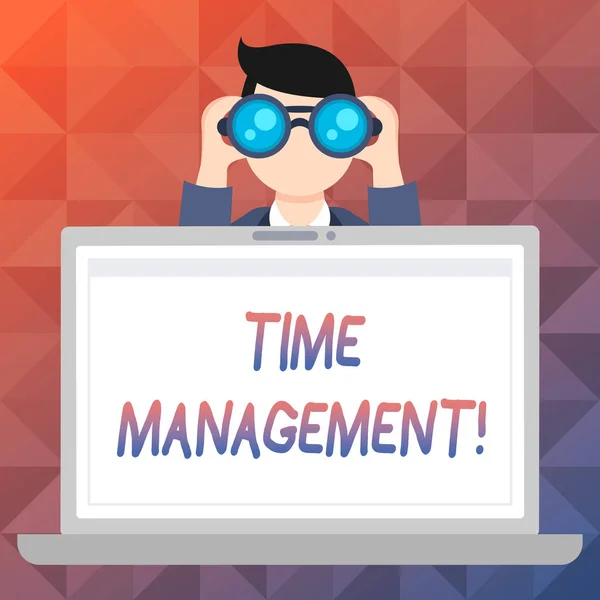 文字书写文本时间管理。工作效率会议截止日期计划的业务概念. — 图库照片
