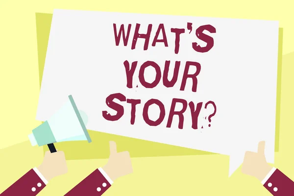 Word pisanie tekstu co S Your Storyquestion. Koncepcja biznesowa dla połączenie komunikacji połączenie łączność. — Zdjęcie stockowe