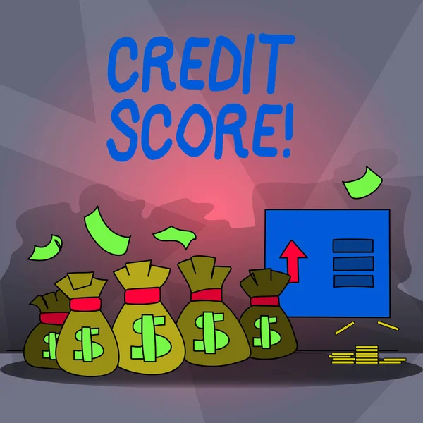 Word tekst intoetsen Credit Score. Businessconcept voor capaciteit tot terugbetaling van een lening van de kredietwaardigheid van een individu. — Stockfoto
