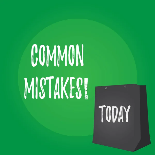 Handgeschreven tekst voorkomende fouten. Begrip betekenis veel weergegeven: doen dezelfde actie op verkeerde manier. — Stockfoto