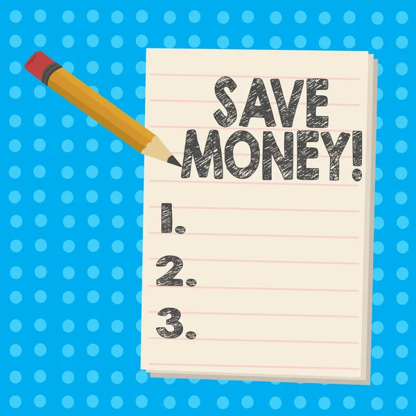 Handwriting text Save Money. Concept meaning Reduce expenses Make a fund from earnings. — Stock Photo, Image