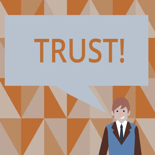 Escrevendo um bilhete mostrando Confiança. Foto de negócios mostrando Crença na Confiabilidade Verdade Capacidade Confiança . — Fotografia de Stock