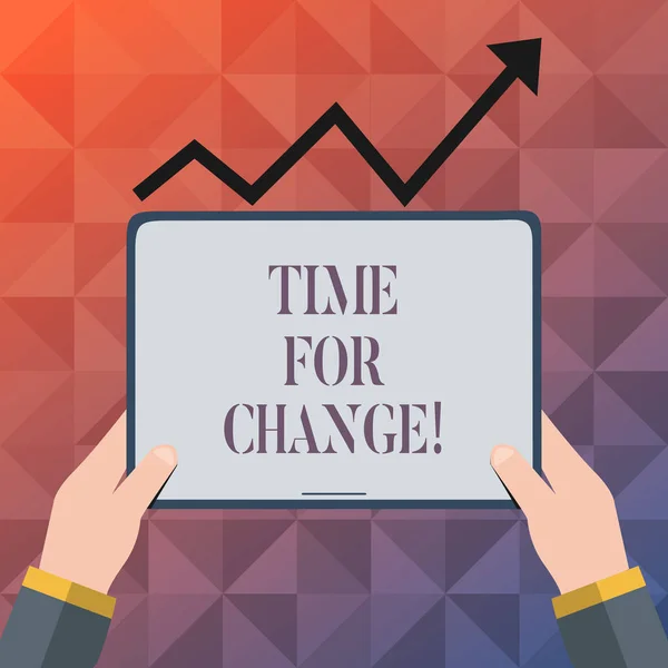 Text sign showing Time For Change. Conceptual photo Transition Grow Improve Transform Develop. — Stock Photo, Image