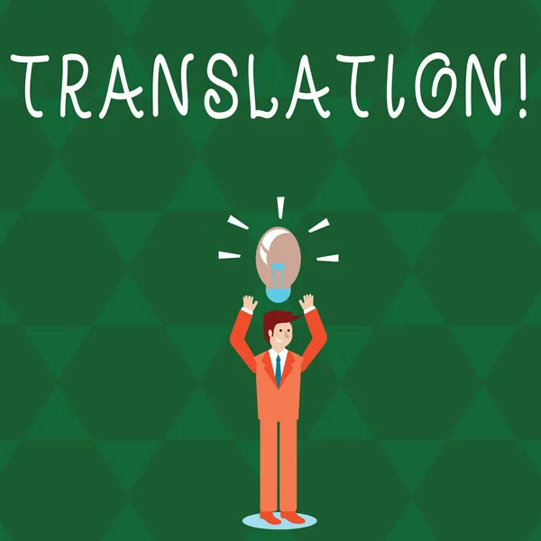 Sinal de texto mostrando Tradução. Foto conceitual Transforme palavras ou textos em outro idioma . — Fotografia de Stock