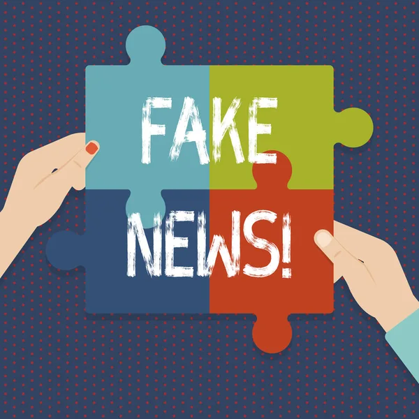 Texto de escritura Fake News. Concepto que significa Falsa Información No Sustentada . — Foto de Stock