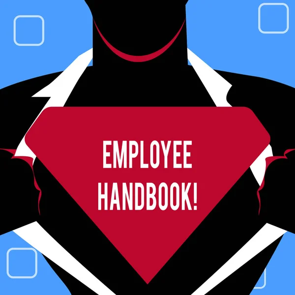 Rukopis textu psaní Employee Handbook. Koncept dokumentu Příručka předpisy pravidla Průvodce zásad kód význam. — Stock fotografie