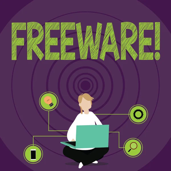 Концептуальный почерк, показывающий Freeware. Программное обеспечение, которое доступно для использования без денежных затрат . — стоковое фото