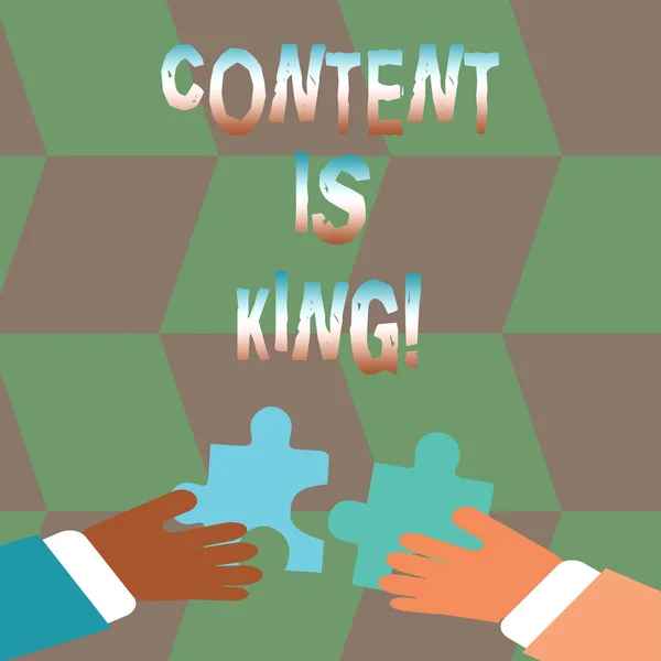 Írás a szöveges tartalom a király szót. Üzleti koncepció információ-Reklám Marketing stratégia. — Stock Fotó