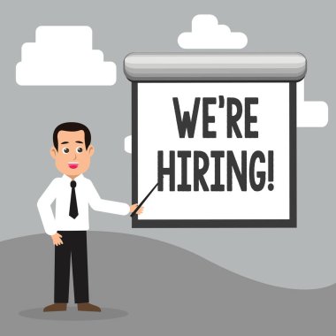 Re işe gösterilen metin işareti. Kavramsal fotoğraf yetenek avcılık iş istedim işe alım.