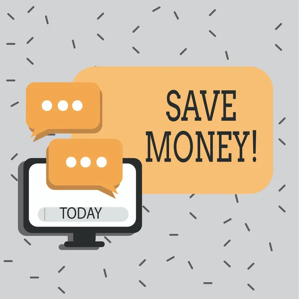 Signe texte montrant Économiser de l'argent. Photo conceptuelle Réduire les dépenses Faire un fonds à partir des revenus . — Photo
