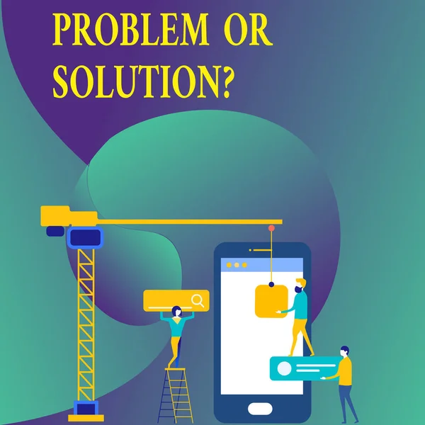 Text tecken visar Problem eller Solutionquestion. Konceptuella foto tror lösa lösa ingående analys. — Stockfoto