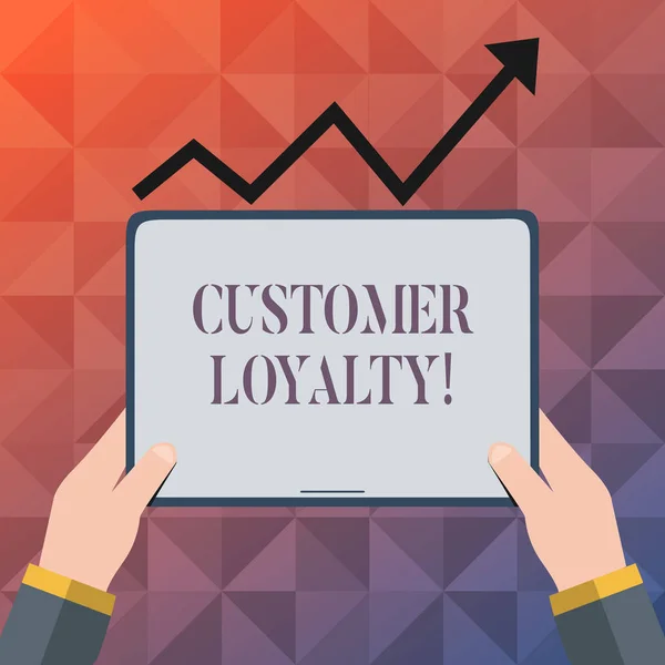 Text sign showing Customer Loyalty. Conceptual photo Client Satisfaction LongTerm relation Confidence. — Stock Photo, Image