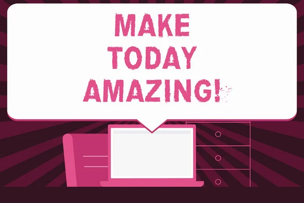 Signo de texto que muestra Make Today Amazing. Foto conceptual Momento Productivo Especial Optimista . — Foto de Stock