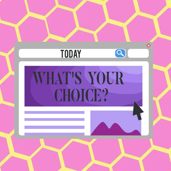 Ne S Your Choicequestion gösterilen metin işareti. Kavramsal fotoğraf seçeneği karar tercih edilen görüş tercih. — Stok fotoğraf