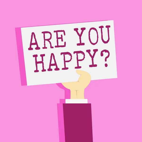 Het schrijven van nota zijn u Happyquestion tonen. Zakelijke foto presentatie van motivatie succes leven viering Smile ontspannen. — Stockfoto