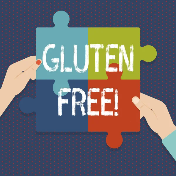 Handwriting text Gluten Free. Concept meaning Diet with products not containing ingredients like wheat.