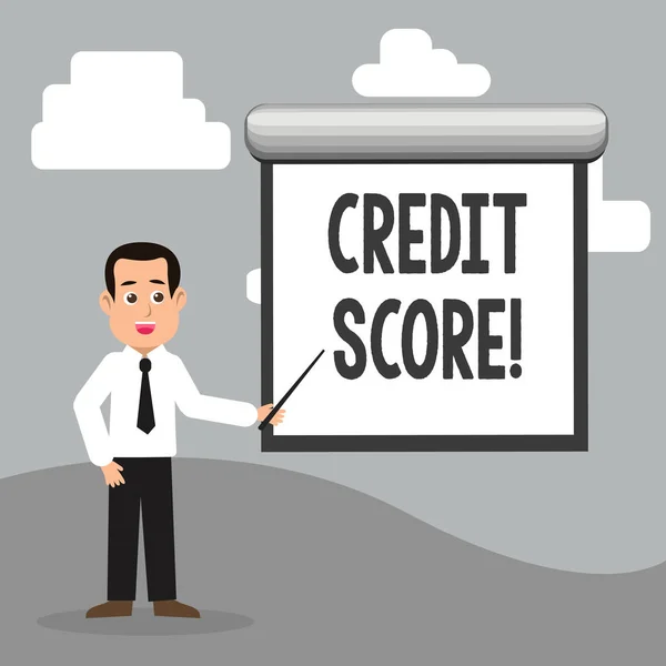 Sinal de texto mostrando Pontuação de crédito. Foto conceitual Capacidade de reembolsar um empréstimo Creditworthiness de um indivíduo . — Fotografia de Stock