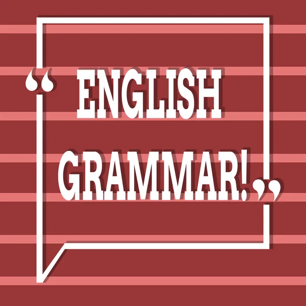 Tekst teken weergegeven: Engels grammatica. Conceptuele foto taal kennis School onderwijs literatuur lezen. — Stockfoto