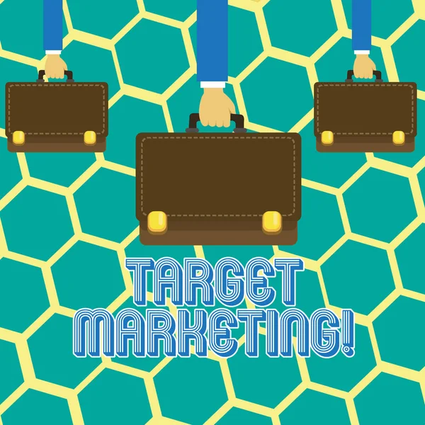 Text tecken visar Target Marketing. Konceptuella foto marknaden segmentering inriktning kundens val av målgrupp. — Stockfoto