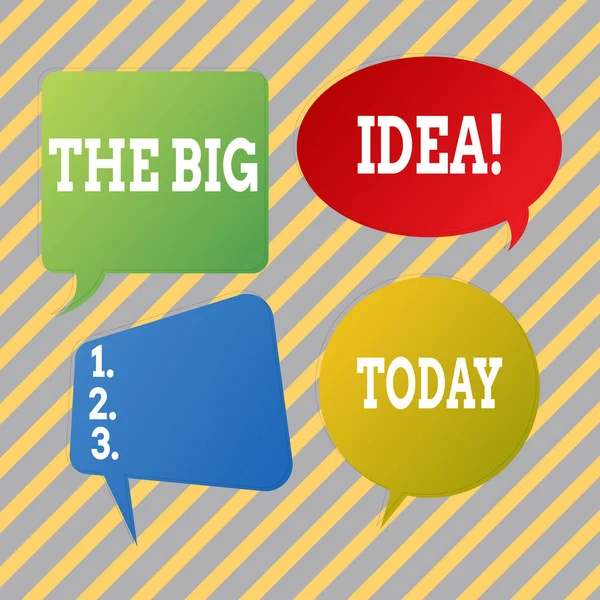 Text sign showing The Big Idea. Conceptual photo Have a Successful Idea Smart Thinking. — Stock Photo, Image