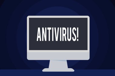 Antivirus gösterilen metin işareti. Kavramsal fotoğraf saklama bariyer Güvenlik Duvarı güvenlik savunma koruma kefil.