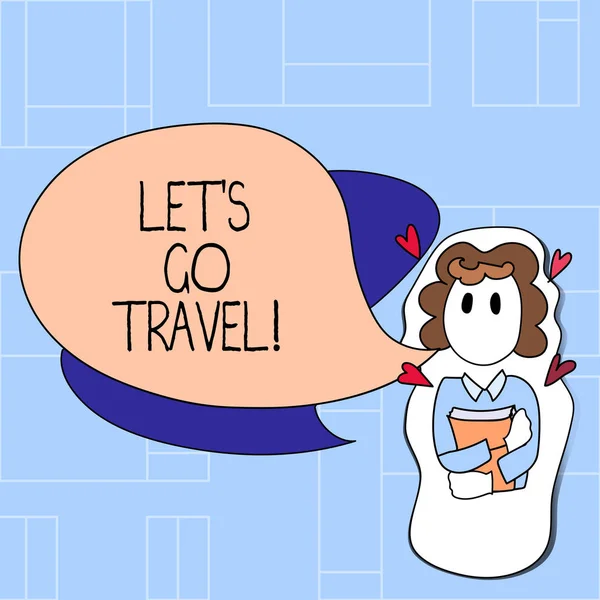 Handwriting text Let S Go Travel. Concept meaning Going away Travelling Asking someone to go outside Trip. — Stock Photo, Image