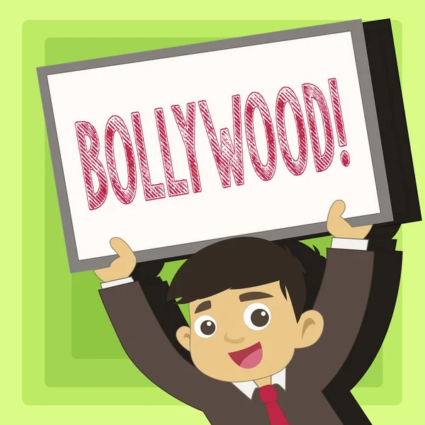 Teks tulisan tangan Bollywood. Concept means Hollywood Movie Film Entertainment Cinema . — Stok Foto