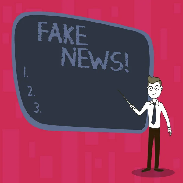 Handskrift text falska nyheter. Begrepp som betyder falsk ogrundade Information Hoax. — Stockfoto