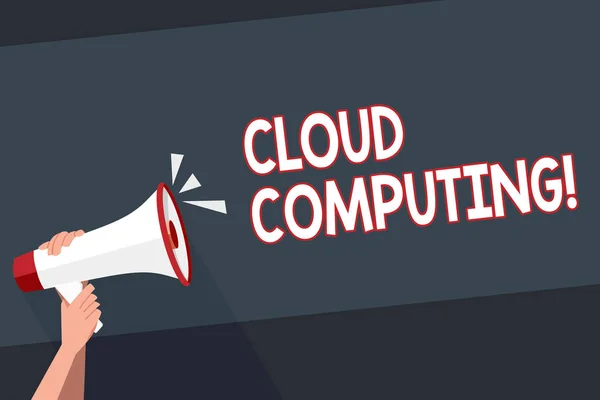 Word tekst intoetsen Cloud Computing. Businessconcept voor Online informatie-opslag virtuele Media Data Server. — Stockfoto