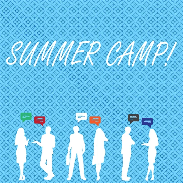 Handskrift text Summer Camp. Begrepp som betyder plats där barn göra semesteraktiviteter. — Stockfoto