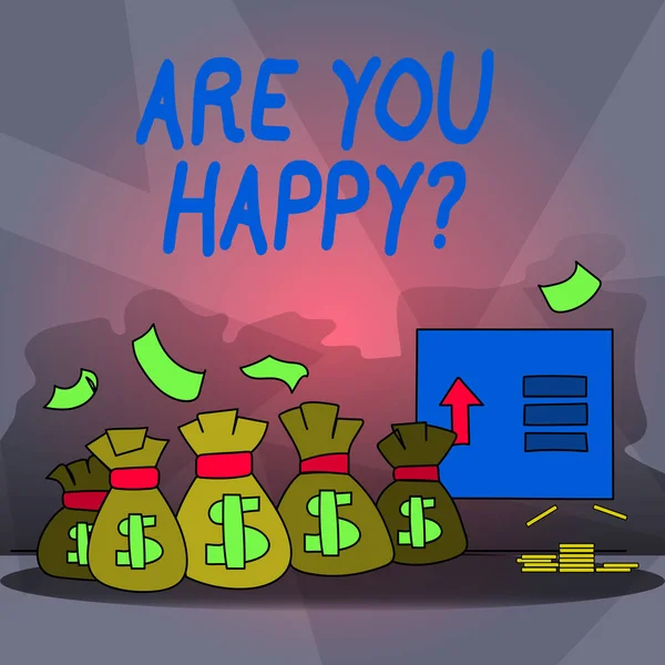 Word het schrijven van tekst zijn u Happyquestion. Businessconcept voor motivatie succes leven viering Smile ontspannen. — Stockfoto