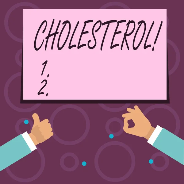 Escritura manual conceptual que muestra el colesterol. Texto de la foto del negocio Lipoproteína de baja densidad Lipoproteína de alta densidad Sobrepeso de grasa . — Foto de Stock