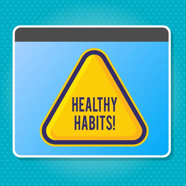 Pisma odręcznego pisania tekstu zdrowych nawyków. Pojęcia, co oznacza dobre odżywianie dieta dbać o siebie kontroli masy ciała. — Zdjęcie stockowe
