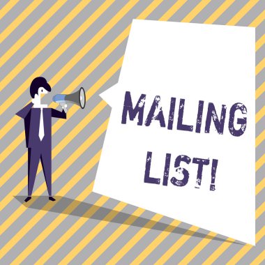 E-posta listesi gösterilen not yazma. İş fotoğraf vitrine adlarını ve adreslerini göstermek bir şey göndermek için gidiyor.