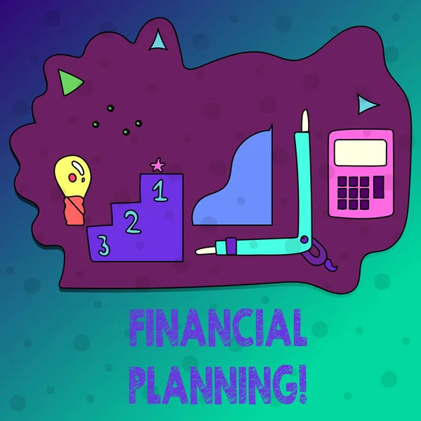 Ecriture conceptuelle montrant la planification financière. Business photo texte Stratégie de planification comptable Analyser . — Photo