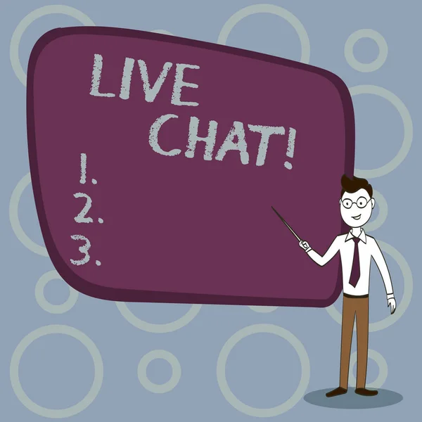 Tekst bord toont Live Chat. Conceptuele foto gesprek op de Multimedia mobiele internetcommunicatie. — Stockfoto