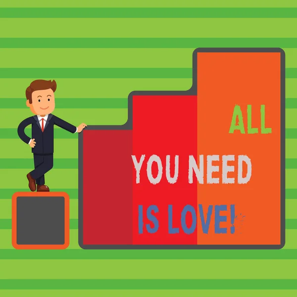 Word tekst intoetsen All You Need Is Love. Businessconcept voor diepe genegenheid moet waardering roanalysisce. — Stockfoto