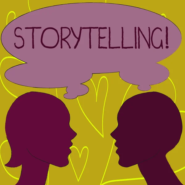 Schreibnotiz, die Storytelling zeigt. Business-Foto-Präsentation erzählt kurze Geschichten persönliche Erfahrungen. — Stockfoto