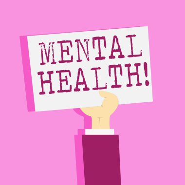 Ruh sağlığı gösterilen not yazma. Psikolojik ve duygusal durumu bir gösteren refah vitrine iş fotoğraf.